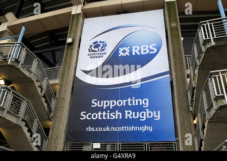 Rugby Union - RBS 6 Nations Championship 2012 - Schottland gegen England - Murrayfield. Werbung außerhalb von Murrayfield Stockfoto