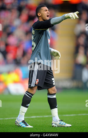 Fußball - FA Cup - vierte Runde - Leicester City / Swindon Town - The King Power Stadium. Wes Foderingham, Torhüter der Stadt Swindon Stockfoto