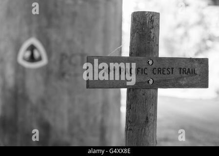 USA, Oregon, Pacific Crest Trail, auf dem Pacific Crest Trail, Wegweiser Stockfoto