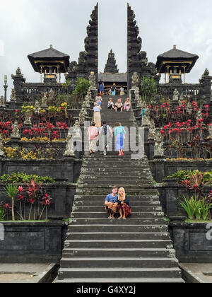 Indonesien, Bali, Karangasem, Bali Muttertempel Pura Besakih aus Vulkanstein Stockfoto