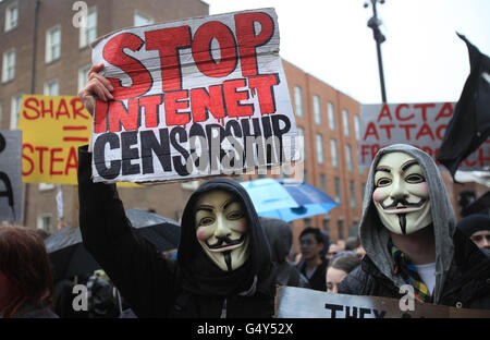 Internet-protest Stockfoto