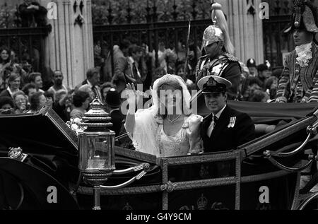 Royalty - Herzog und die Herzogin von York Hochzeit - Westminster Abbey Stockfoto