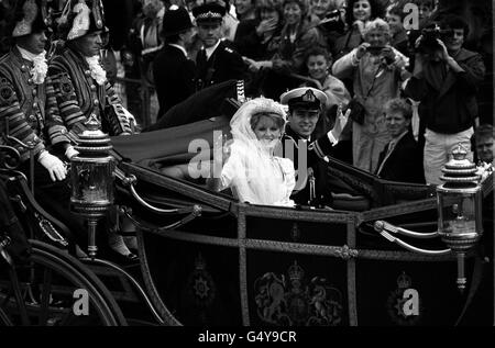 Royalty - Herzog und die Herzogin von York Hochzeit - Westminster Abbey Stockfoto