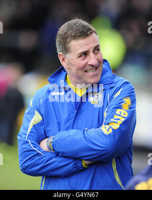 Fußball - npower Football League Two - Bristol Rovers gegen Oxford United - Memorial Stadium. Bristol Rovers-Manager Mark McGhee beim Spiel npower Football League Two im Memorial Stadium, Bristol. Stockfoto