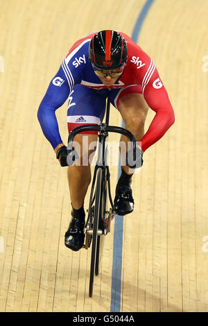 Radfahren - UCI Track Cycling World Cup und Olympische Spiele Test Event - Tag zwei - Olympisches Velodrom. Sir Chris Hoy, Großbritannien Stockfoto