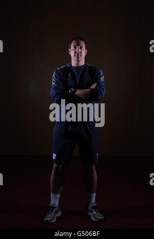 Cardiff City Manager Malky Mackay während eines Medientages im Val Resort, Hensol. Stockfoto