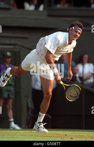 Tennis - 1995 Wimbledon Championships - Herreneinzel - Dritte Runde - David Wheaton gegen Andre Agassi - All England Lawn Tennis. DAVID WHEATON, USA Stockfoto