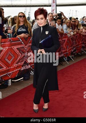 Sharon Osbourne kommt bei dem Excel, London, vor der London Auditions für die kommende Serie von X-Factor. Stockfoto