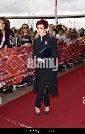 Sharon Osbourne kommt bei dem Excel, London, vor der London Auditions für die kommende Serie von X-Factor. Stockfoto