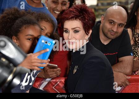 Sharon Osbourne kommt bei dem Excel, London, vor der London Auditions für die kommende Serie von X-Factor. Stockfoto