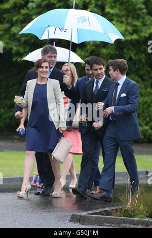 Schauspielerin Vicky McClure (vorne) und des Mar Hall Resort in Renfrewshire, anlässlich der Hochzeit von Schauspieler Martin Compston Tianna Chanel Flynn. Stockfoto