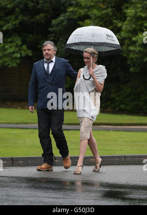 Gäste im Mar Hall Resort in Renfrewshire, anlässlich der Hochzeit von Schauspieler Martin Compston Tianna Chanel Flynn. Stockfoto