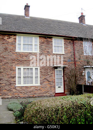 Eine allgemeine Ansicht des Elternhauses von Sir Paul McCartney in der Forthlin Road 20 in Allerton, südlich von Liverpool, das zu einem denkmalgeschützten Gebäude wurde. Stockfoto