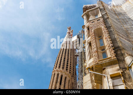 Barcelona, Spanien - 2. Mai 2015: Barcelona Sehenswürdigkeiten, La Sagrada Familia, Katalonien, Spanien. Stockfoto