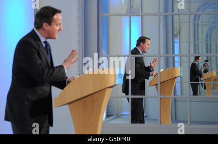 Premierminister David Cameron spricht vor dem Frühjahrsforum der Konservativen Partei im Zentrum von London. Stockfoto