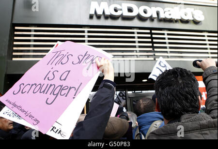 Workfare-protest Stockfoto