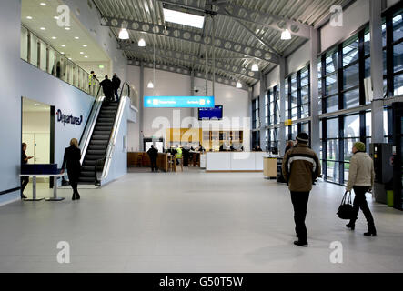 Ein allgemeiner Blick in das neue Terminalgebäude am London Southend Airport in Essex, das heute offiziell eröffnet wurde. Stockfoto