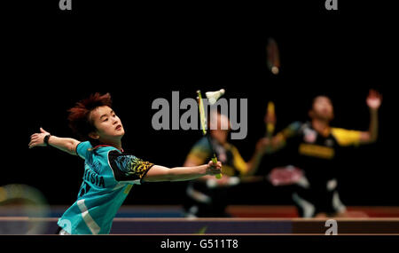 Die malaysische Vivian Kah Mun Hoo während der Yonex All England Badminton Championships in der National Indoor Arena in Birmingham. Stockfoto