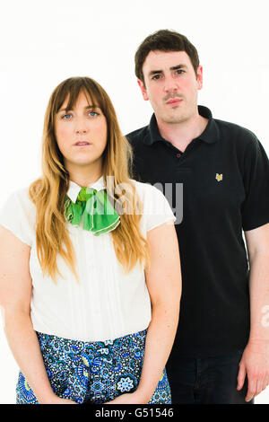 TOM ELLEN und LUCY IVISON, kreativen Partner / Autoren der Romane für Jugendliche und junge Erwachsene an The Hay Festival der Literatur und der Kunst, 30. Mai 2016 Stockfoto