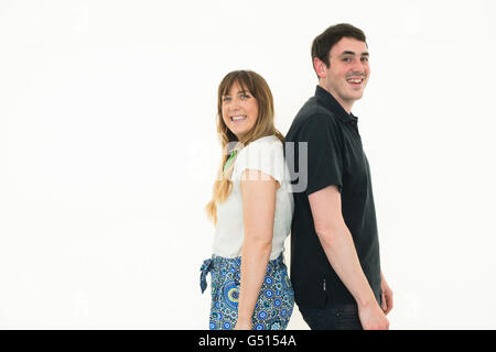 TOM ELLEN und LUCY IVISON, kreativen Partner / Autoren der Romane für Jugendliche und junge Erwachsene an The Hay Festival der Literatur und der Kunst, 30. Mai 2016 Stockfoto