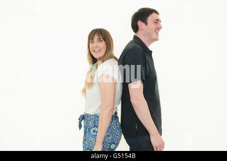 TOM ELLEN und LUCY IVISON, kreativen Partner / Autoren der Romane für Jugendliche und junge Erwachsene an The Hay Festival der Literatur und der Kunst, 30. Mai 2016 Stockfoto