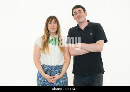 TOM ELLEN und LUCY IVISON, kreativen Partner / Autoren der Romane für Jugendliche und junge Erwachsene an The Hay Festival der Literatur und der Kunst, 30. Mai 2016 Stockfoto