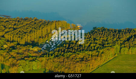 Luftaufnahme, camping am Nationalpark Müritz in Rechlin, Mecklenburgische Seenplatte, Mecklenburger Seenplatte, Boek, Rheinsberg, Stockfoto