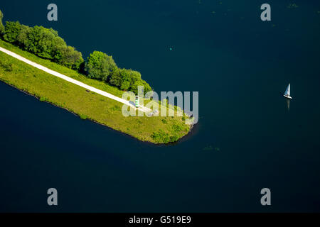 Luftbild, Naherholungsgebiet Kemnader Stausee, Stausee, Ruhrgebiet, Witten, Ruhrgebiet, Nordrhein-Westfalen, Stockfoto