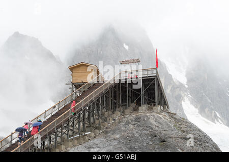China, Yunnan Sheng, Lijiang Shi, Lijang, Rauf auf den Schneeberg-Schneeberg Stockfoto