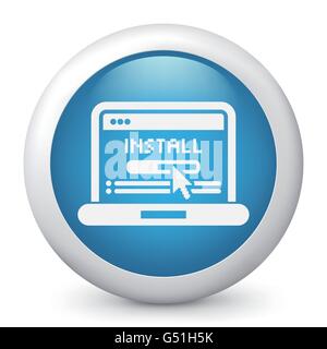 Symbol mit einer Softwareinstallation auf pc Stock Vektor