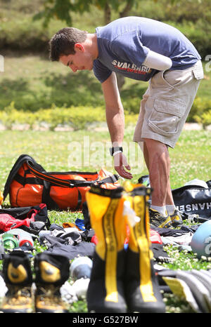 Wandern mit The Wounded Mount Everest-expedition Stockfoto