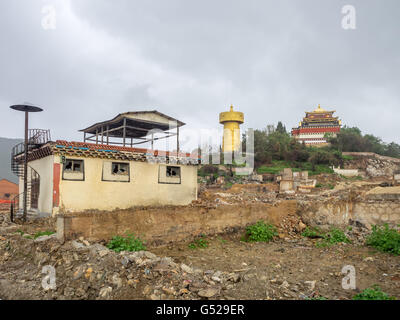 China, Yunnan Sheng, Diqing Zangzuzizhizhou, die alte Stadt Shangri-La, zerstört durch einen Brand am 11. Januar 2014, Dukezong Stockfoto