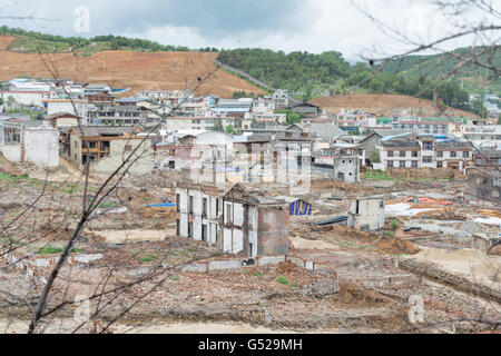 China, Yunnan Sheng, Diqing Zangzuzizhizhou, die alte Stadt Shangri-La, zerstört durch einen Brand am 11. Januar 2014, Dukezong Stockfoto