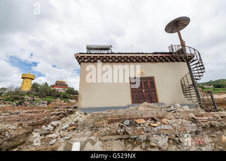 China, Yunnan Sheng, Diqing Zangzuzizhizhou, die alte Stadt Shangri-La, zerstört durch einen Brand am 11. Januar 2014, Dukezong Stockfoto