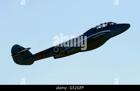 Gloster Meteor Flug in Coventry Stockfoto