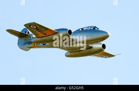 Gloster Meteor Flug in Coventry Stockfoto