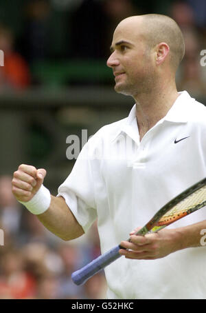 WimbledonTENNIS Agassi/cele Stockfoto