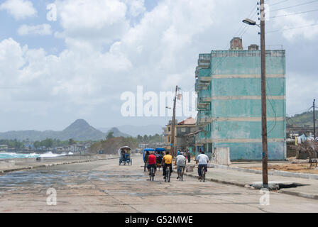 Kuba, Guantánamo, Baracoa, am Malecon Strandpromenade von Baracoa Stockfoto