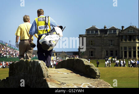 Open Golf Jack Nicklaus & caddie Stockfoto