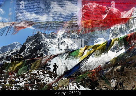 Wandern mit The Wounded Mount Everest-expedition Stockfoto