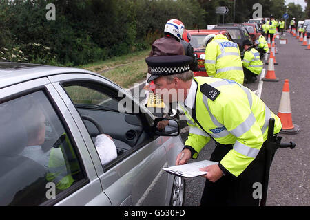 Sarah Payne Mord Straßensperren Stockfoto