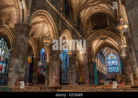 Großbritannien, Schottland, Edinburgh, Innenaufnahme des hohen Kirk von Edingburgh, die ehemalige St. Giles Kathedrale, genannt auch High Kirk of Edinburgh Stockfoto