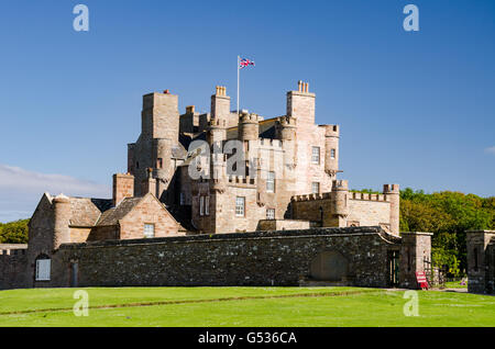 Großbritannien, Schottland, Highland, Thurso, Ansicht von Mey Schloss, Schloss Mey, in der Nähe von John O ' Groats, Königin-Mutter-Haus in Caithness Stockfoto