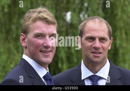 Die olympischen Ruderer Pincent & Redgrave. Britische Olympia-Ruderer aus der Mannschaft der coxless Four, links-rechts Matthew Pinsent und Steven Redgrave. Stockfoto