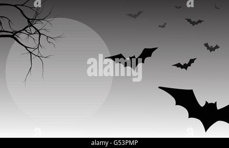 Silhouette der Fledermaus Halloween Stock Vektor