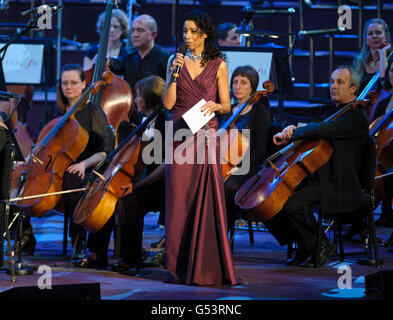 Die klassische FM-Moderatorin Margherita Taylor bei Classic FM Live in der Royal Albert Hall in Kensington, im Zentrum von London. Stockfoto