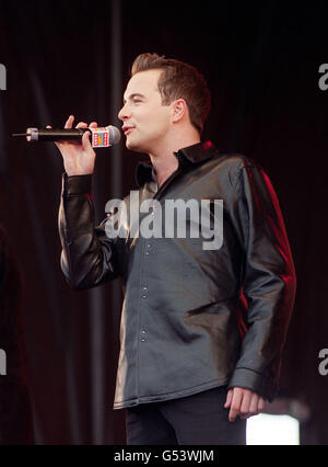 Shane Filan von der Boyband Westlife auf der Bühne der BRMB Party im Park im Alexander Stadium, Birmingham. Stockfoto