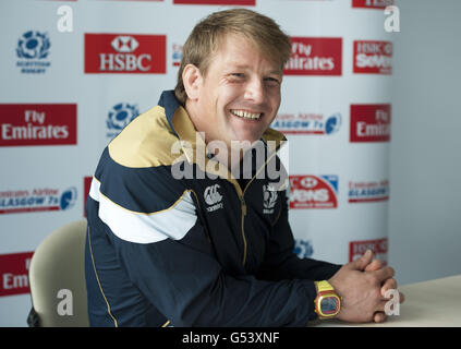 Scotland 7 's Head Coach Graham Shiel während einer Trainingseinheit im Scotstoun Stadium, Glasgow. Stockfoto