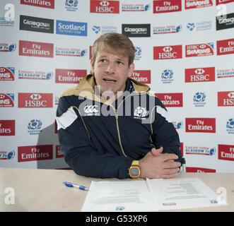 Scotland 7 's Head Coach Graham Shiel während einer Trainingseinheit im Scotstoun Stadium, Glasgow. Stockfoto