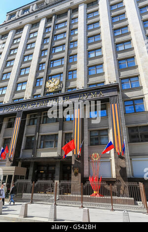Das Gebäude der Staatsduma im Zentrum Stadt, Moskau, Russland Stockfoto